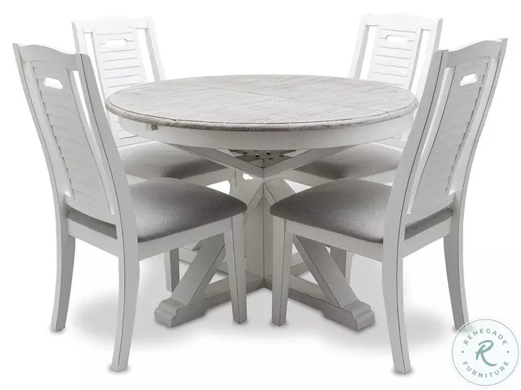 Island Haven Taupe 45" Round Extendable Butterfly Dining Table with Storage