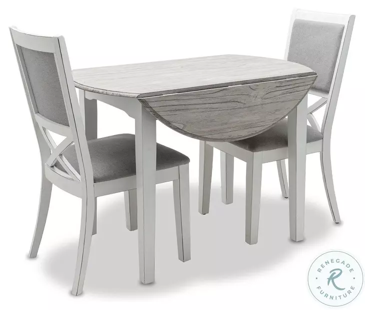 Island Haven Taupe 42" Round Drop Leaf Dining Table
