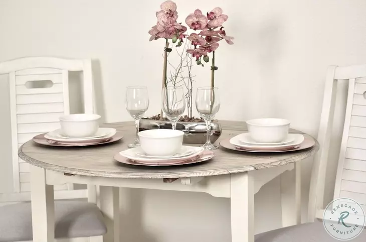Island Haven Old Gray and Taupe Shutter Dining Chair Set of 2