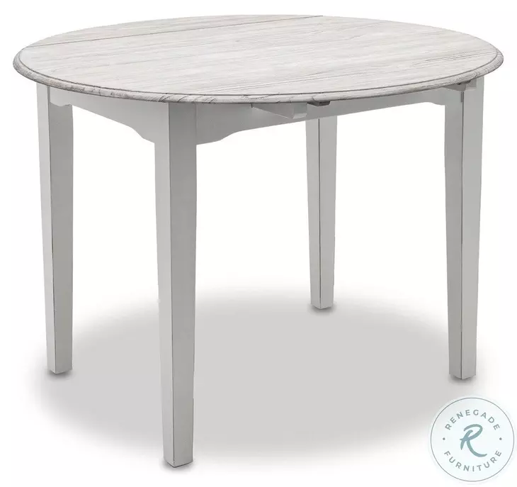 Island Haven Taupe 42" Round Drop Leaf Dining Table