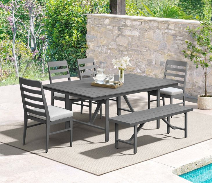 Navarro Outdoor Dining Mocha Outdoor Dining Bench