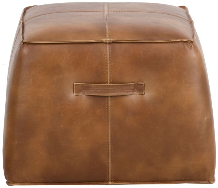 Ashford Tobacco Tan Upholstered Square Ottoman