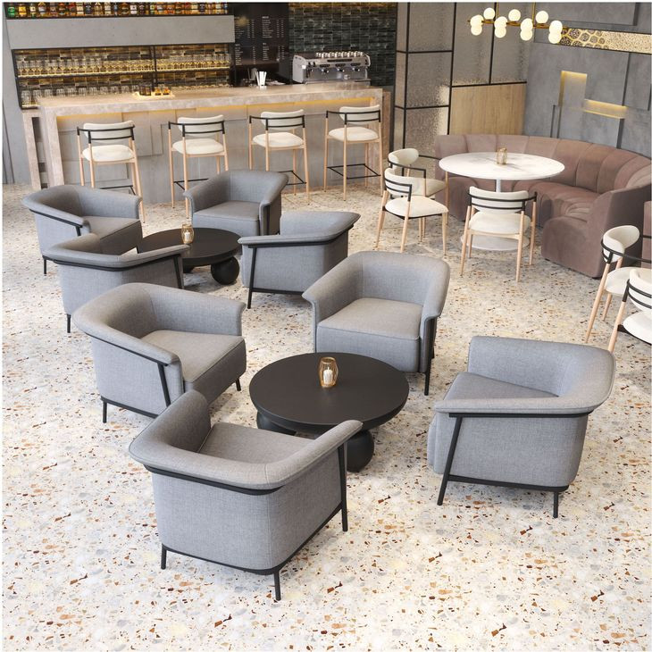 Burry Slate Gray Performance Fabric Accent Chair