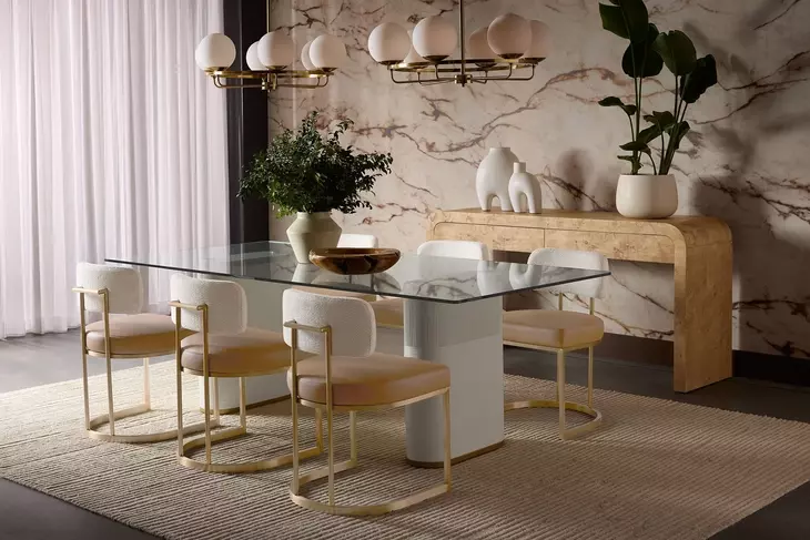 Rowindra Natural Rectangular Console Table with 2 Drawers