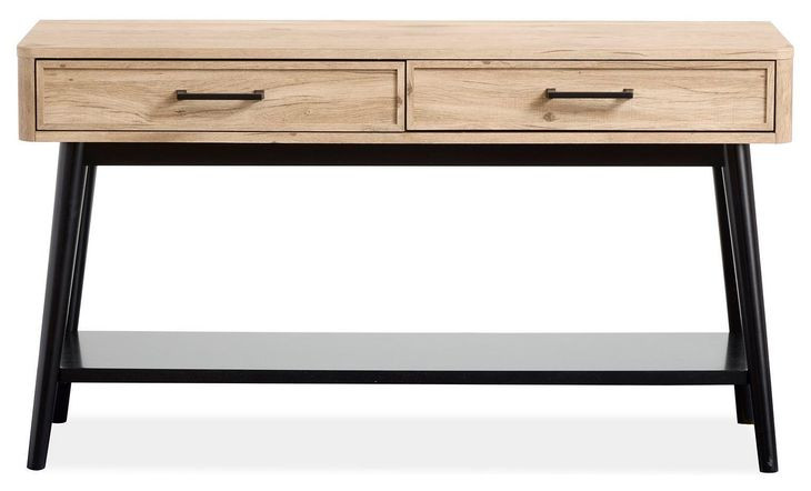 Craftsman Ridge Driftwood and Black Rectangular Sofa Table