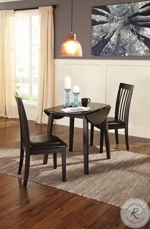 Hammis Dark brown Extendable Drop Leaf Round Dining Table