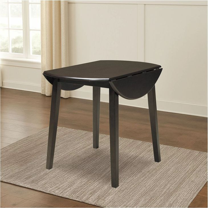 Hammis Dark brown Extendable Drop Leaf Round Dining Table