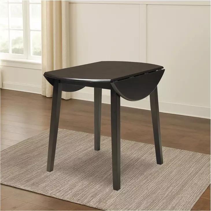 Hammis Dark brown Extendable Drop Leaf Round Dining Table