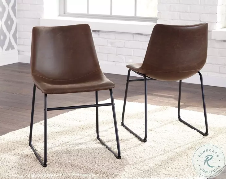 Centiar Brown and Black Dining Upholstered Side Chair Set of 2