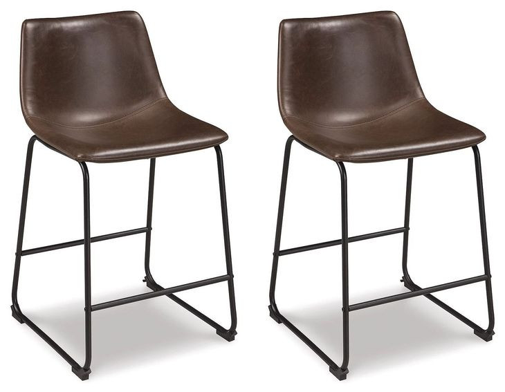 Centiar Brown and Black Upholstered Bar Stool Set of 2