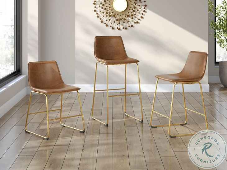 Crandox Brown And Gold Bar Stool