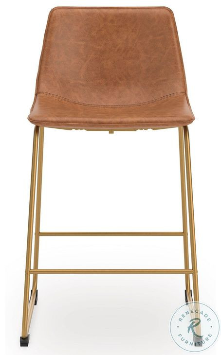 Crandox Brown And Gold Counter Height Stool