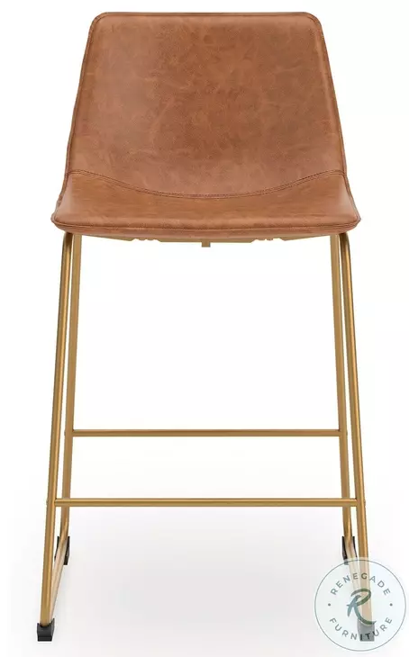 Crandox Brown And Gold Counter Height Stool
