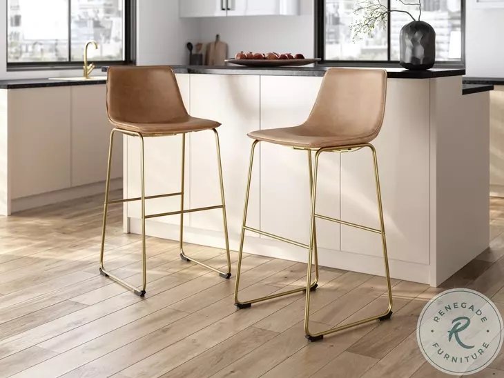 Crandox Brown And Gold Bar Stool