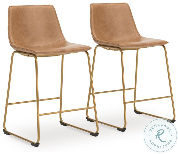 Crandox Toast And Gold Counter Height Stool