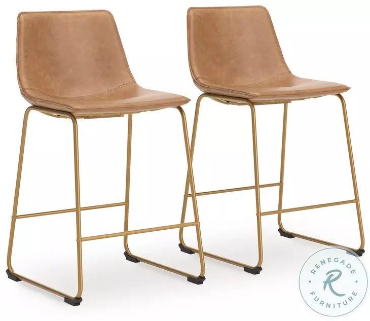 Crandox Toast And Gold Counter Height Stool