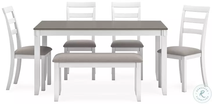 Stonehollow White And Gray 6 Piece Dining Set