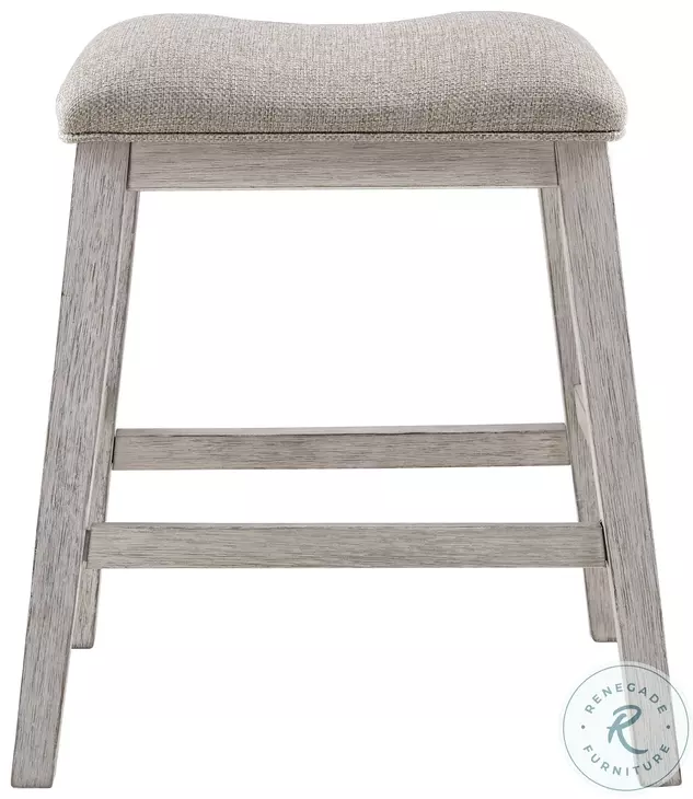 Skempton White And Light Brown Counter Height Stool Set Of 2