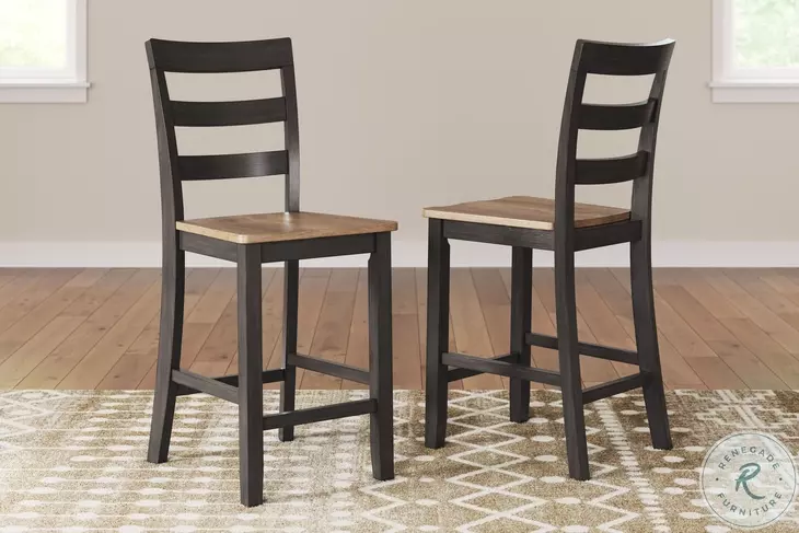 Gesthaven Natural And Brown Counter Height Stool Set Of 2