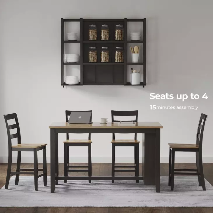 Gesthaven Natural And Brown Rectangular Counter Height Dining Table