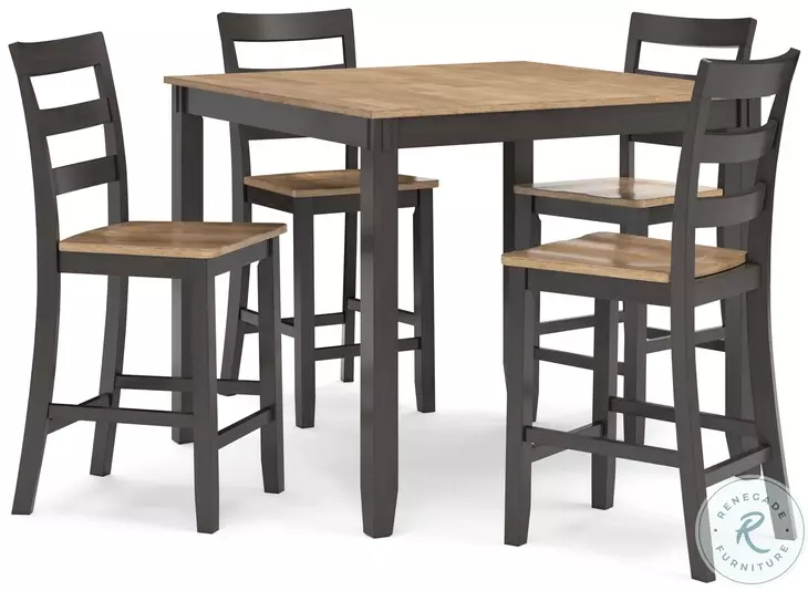 Gesthaven Natural And Brown 5 Piece Counter Height Dining Set