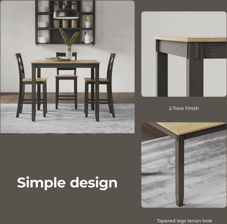 Gesthaven Natural And Brown 5 Piece Counter Height Dining Set