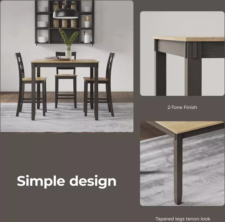 Gesthaven Natural And Brown 5 Piece Counter Height Dining Set