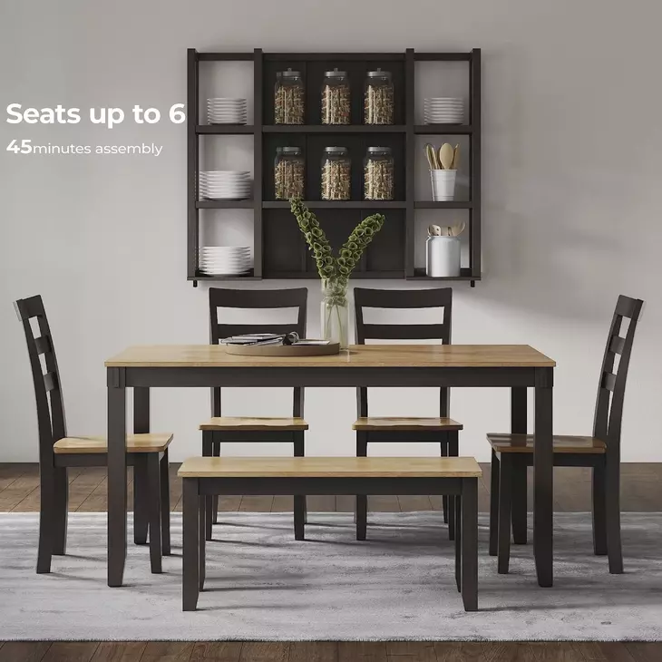 Gesthaven Natural And Brown 6 Piece Dining Set