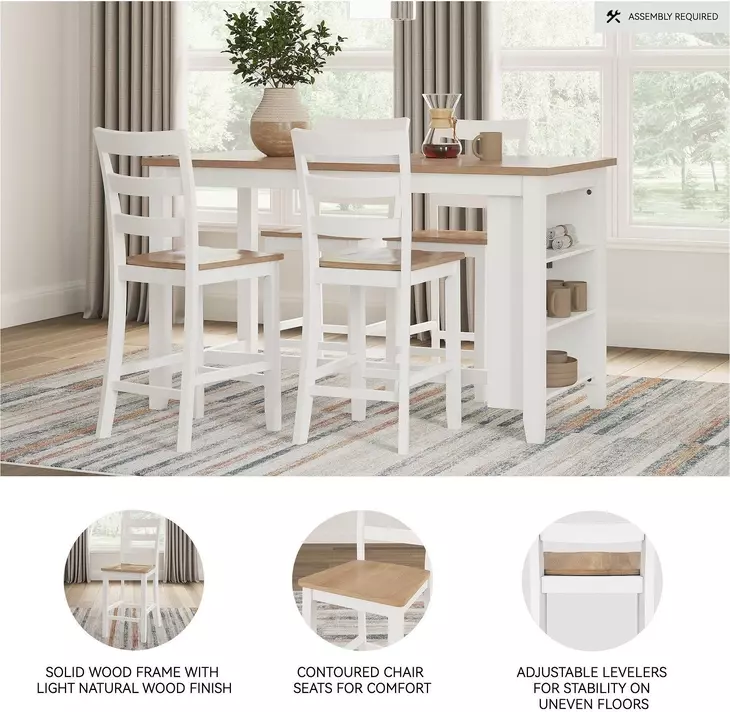 Gesthaven Natural And White Counter Height Stool Set Of 2