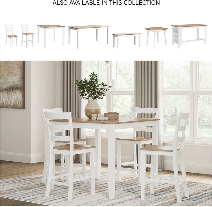 Gesthaven Natural And White 5 Piece Counter Height Dining Set