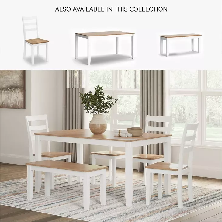 Gesthaven Natural And White 6 Piece Dining Set