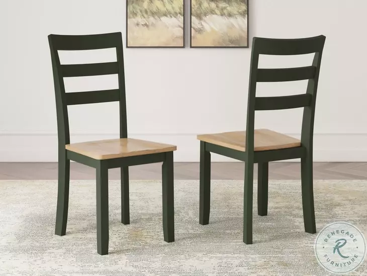 Gesthaven Natural And Green Side Chair Set Of 2