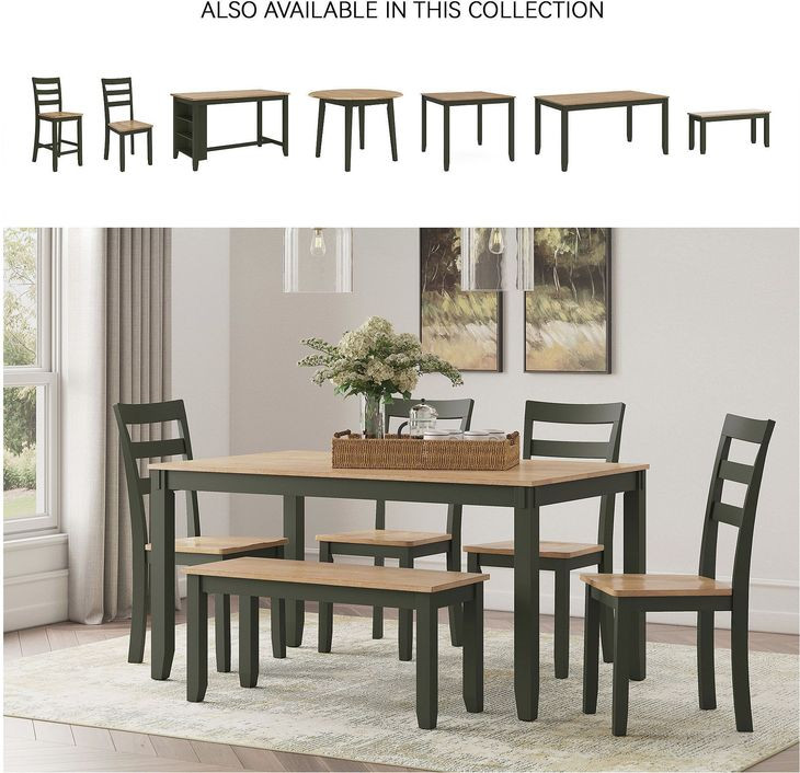 Gesthaven Natural And Green 6 Piece Dining Set