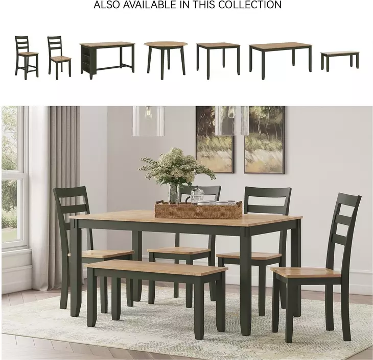 Gesthaven Natural And Green 6 Piece Dining Set