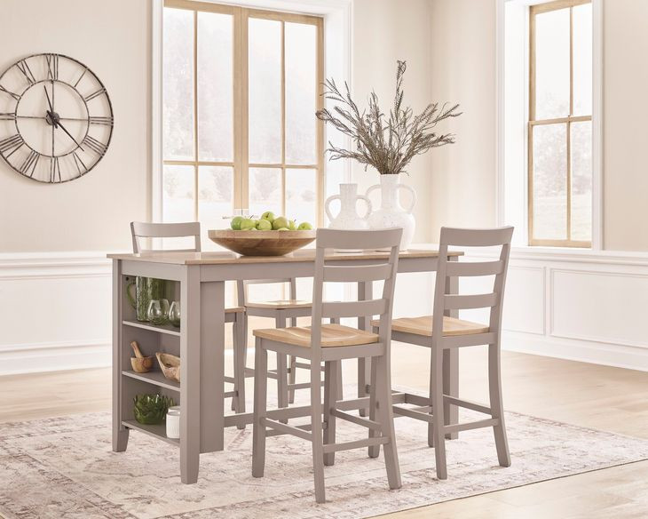 Loyander Natural and Gray Counter Height Stool Set of 2