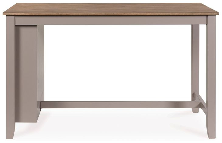 Loyander Natural and Gray 60" Rectangular Counter Height Dining Table with Storage Shelves