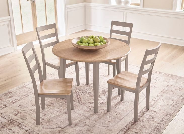 Loyander Natural and Gray Dining Side Chair Set of 2