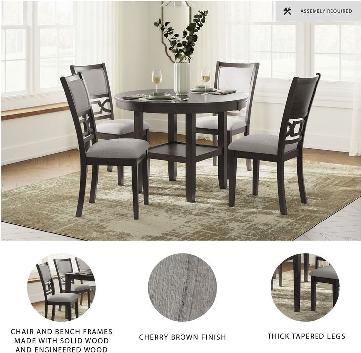 Langwest Cherry Brown 5 Piece Dining Set