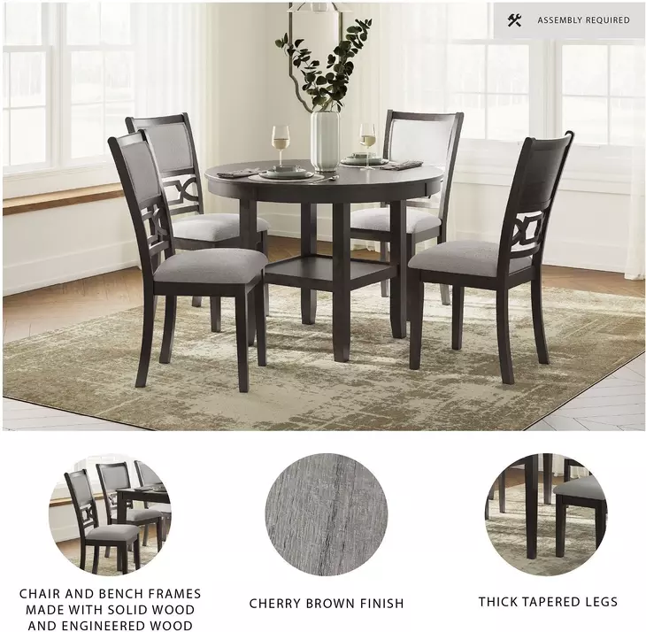 Langwest Cherry Brown 5 Piece Dining Set