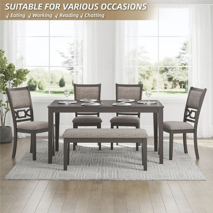 Wrenning Light Gray 6 Piece Dining Set