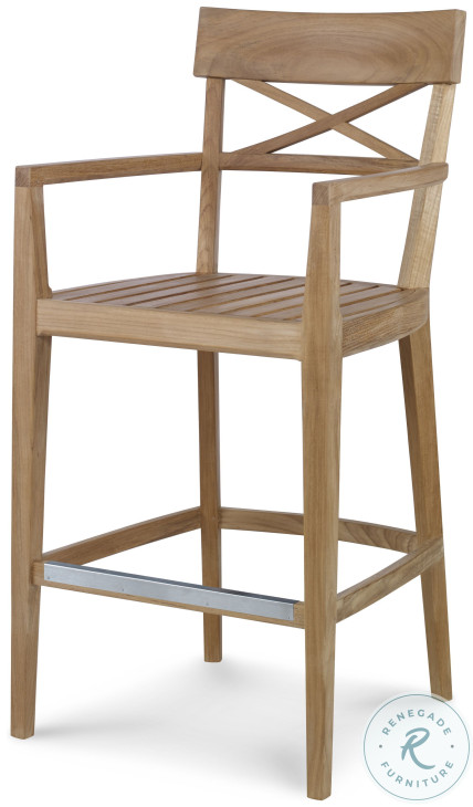 West Bay (D43) Natural Teak Bar Stool