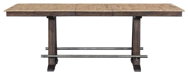 Transitions Driftwood and Sable Extendable Rectangular Counter Height Dining Room Set