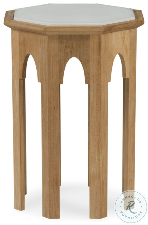 Tangier White And Natural Teak Occasional Table