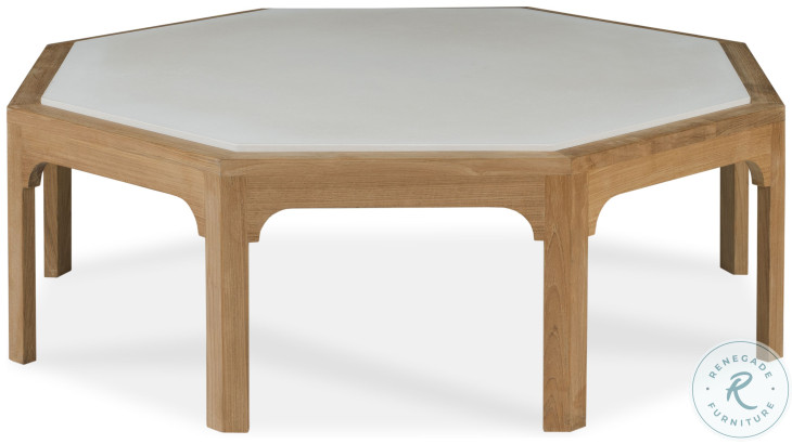 Tangier White And Natural Teak Cocktail Table