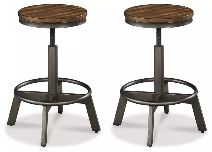 Torjin Brown and Gray Adjustable Stool Set of 2