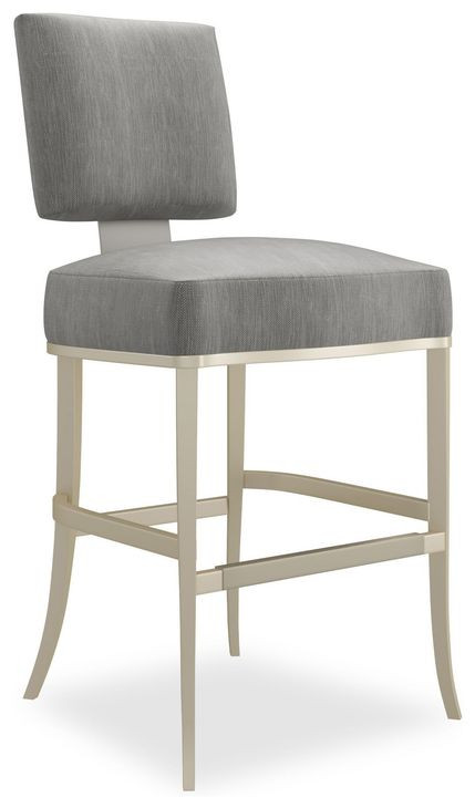 Reserved Seating Pewter Upholstered Counter Height Stool