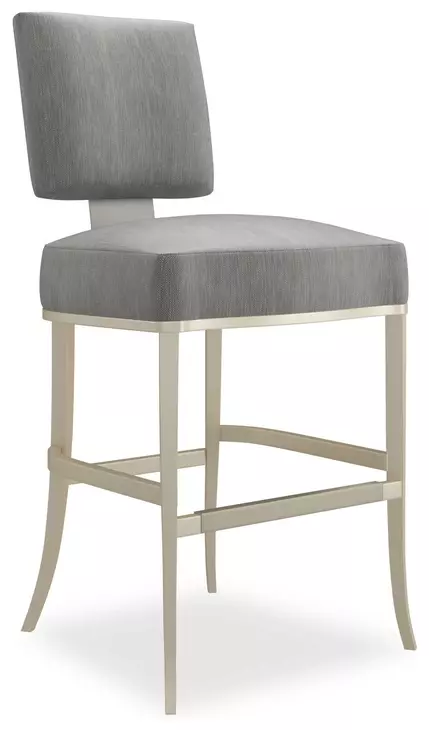 Reserved Seating Pewter Upholstered Counter Height Stool