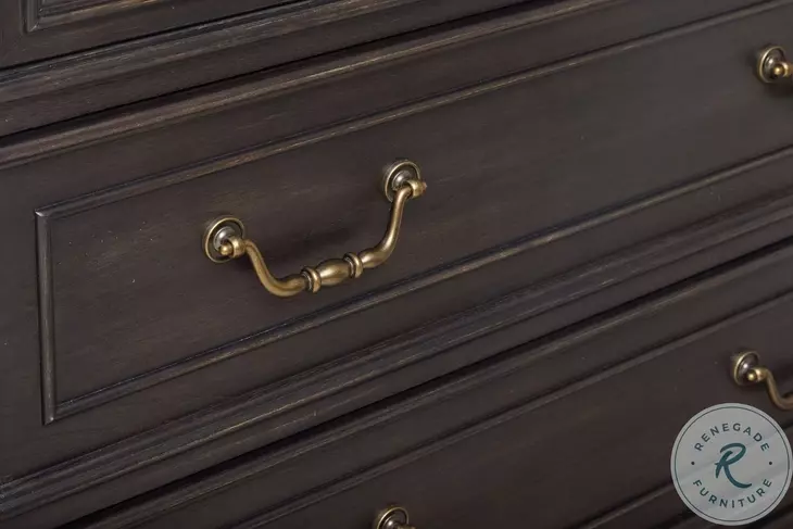 Hickory Creek Brown Velvet 3 Drawer Nightstand
