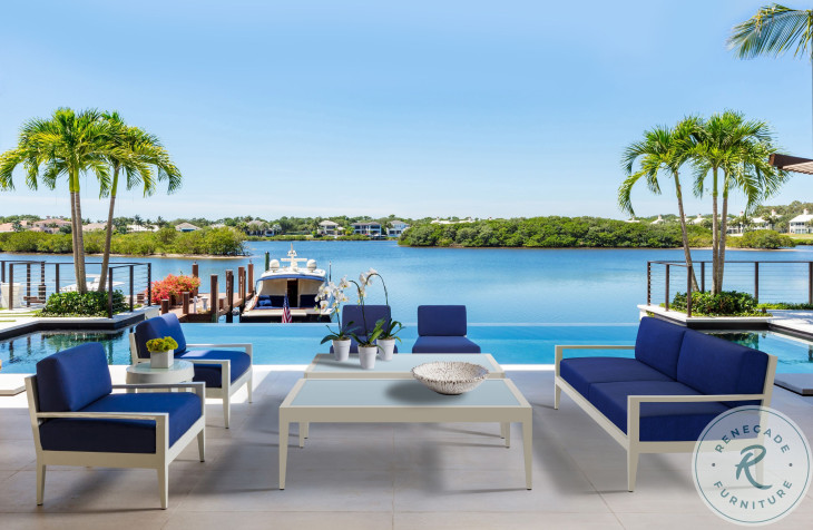 Sail White Rectangular Cocktail Table