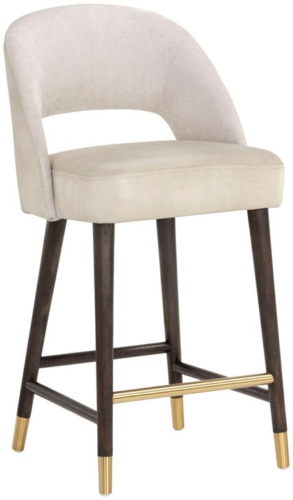 Monae Bravo Cream Performance Fabric Counter Height Stool